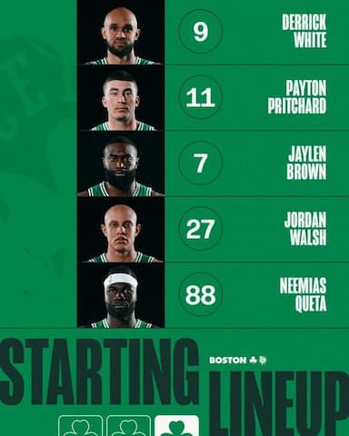 凯尔特人首发：怀特、普里查德、布朗、沃尔什、克塔-NBA新闻